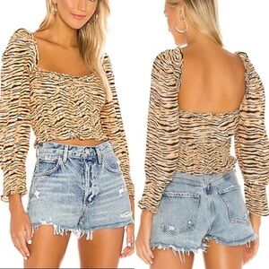 🌻Faithfull The Brand Tiger Print  Sleeve Top